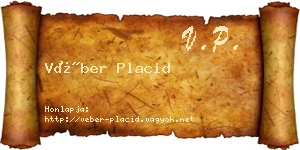 Véber Placid névjegykártya
